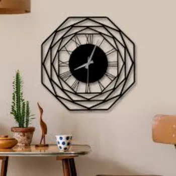 Octagon Large Analog Metal Wall Clock  